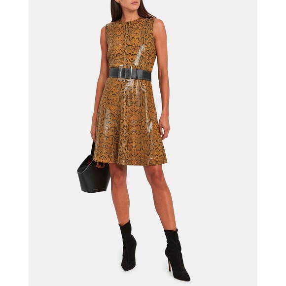 New NOTES Du Nord Mercy Leather Dress Large Snake